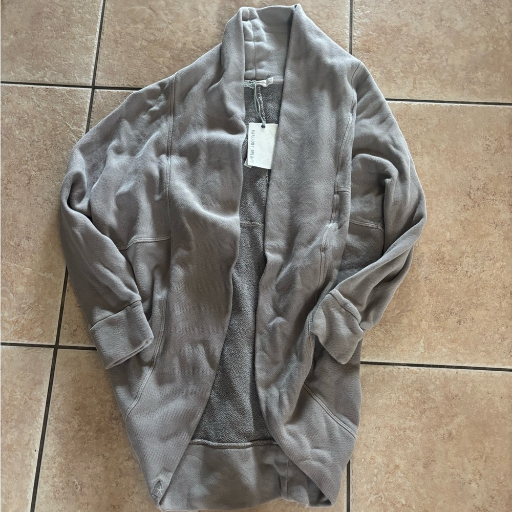 Barefoot Dreams Open-Front Shawl Collar Jacket - Taupe Gray